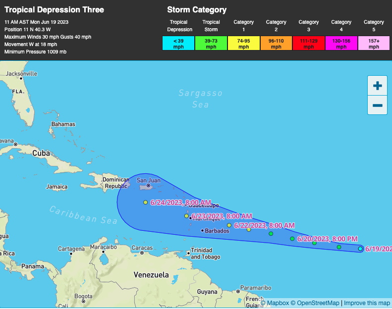 Tropical Depression Expected To Become A Hurricane As It Heads To ...