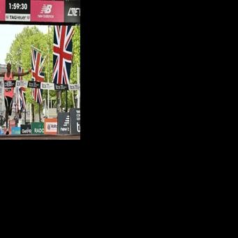 Kenya's Sabastian Sawe wins the London Marathon in a new world record time