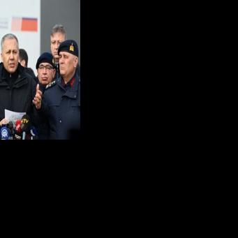 Turkey's Interior Minister Ali Yerlikaya, centre, has announced hundreds of arrests of Islamic State suspects in the past week