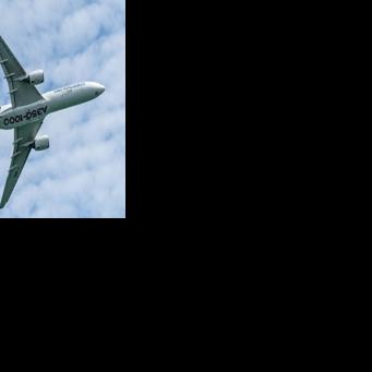 An Airbus A350-1000 at the Singapore Airshow on February 4. The company said Thursday it aims to deliver a record number of aircraft this year