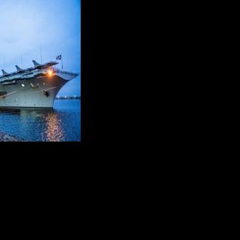 France's Charles de Gaulle aircraft carrier moored at Malmo port