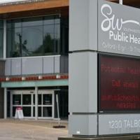 A sign outside of Southwestern Public Health in St. Thomas, Canada