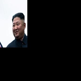 US President Donald Trump and North Korea's leader Kim Jong Un talk before a meeting in the demilitiarized zone near Panmunjom in 2019.