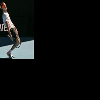 Germany's Alexander Zverev reacts on a point against Gabriel Diallo