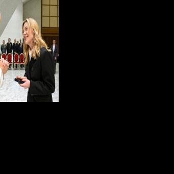 Prime Miniser Giorgia Meloni, pictured here in a Vatican photo meeting Pope Leo XIV in early January, joked online that she does not 'resemble an angel'