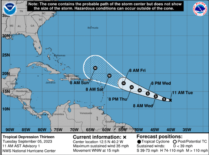 Tropical depression forms in the Atlantic, forecast to become a major ...