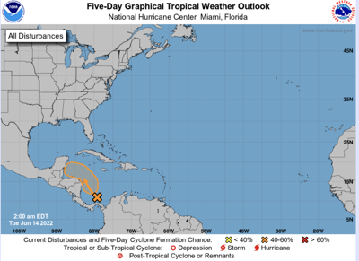 Area of low pressure in Caribbean expected to become a tropical depression