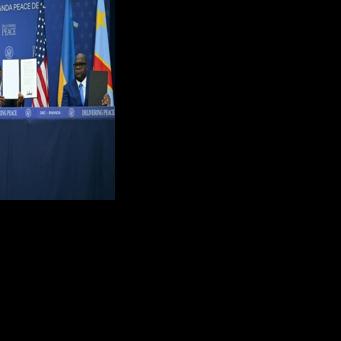 US President Donald Trump took part in the signing ceremony of a peace deal with the President of Rwanda Paul Kagame and the President of the Democratic Republic of the Congo Felix Tshisekedi