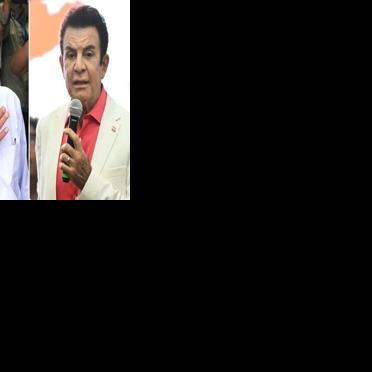 Honduras presidential candidate Nasry Asfura (L) and rival Salvador Nasralla