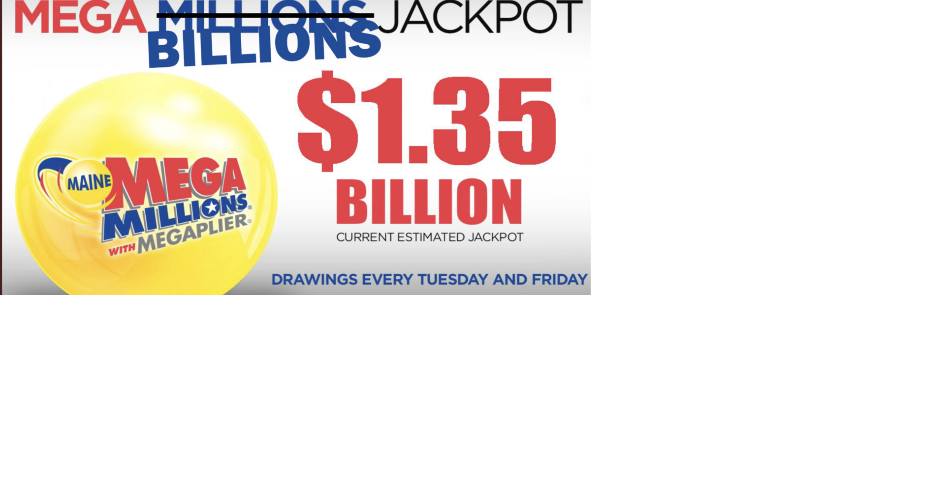 New Mega Millions billionaire in Maine, one 1 million ticket sold in
