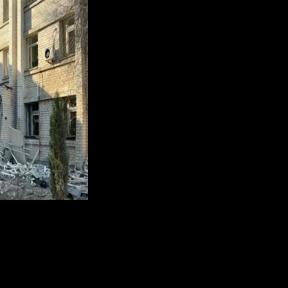 Emergency workers clear debris after Russian strike on Ukrainian maternity hospital