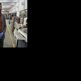 Devesh Tiwari, operations manager at 'Ecowork' an e-waste recycling facility in Ghaziabad, India