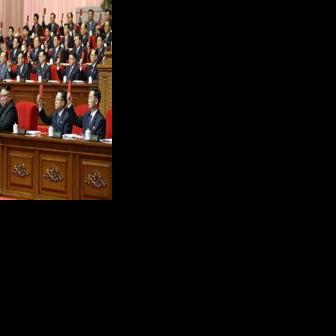 During the last ruling party congress in North Korea, Kim Jong Un (C) was named general secretary, resurrecting a title previously held by his late father