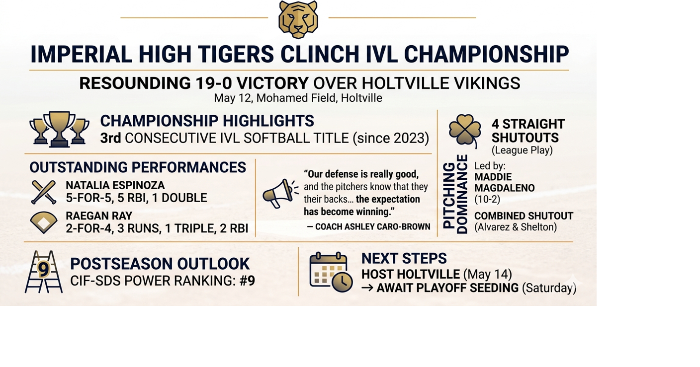 Imperial dominates Holtville 19-0 to clinch third straight IVL title
