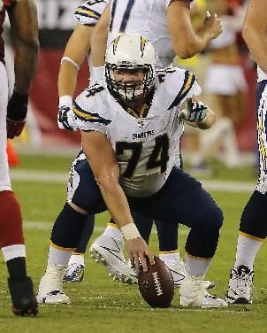 Journeyman Ohrnberger new center for Chargers, Chargers