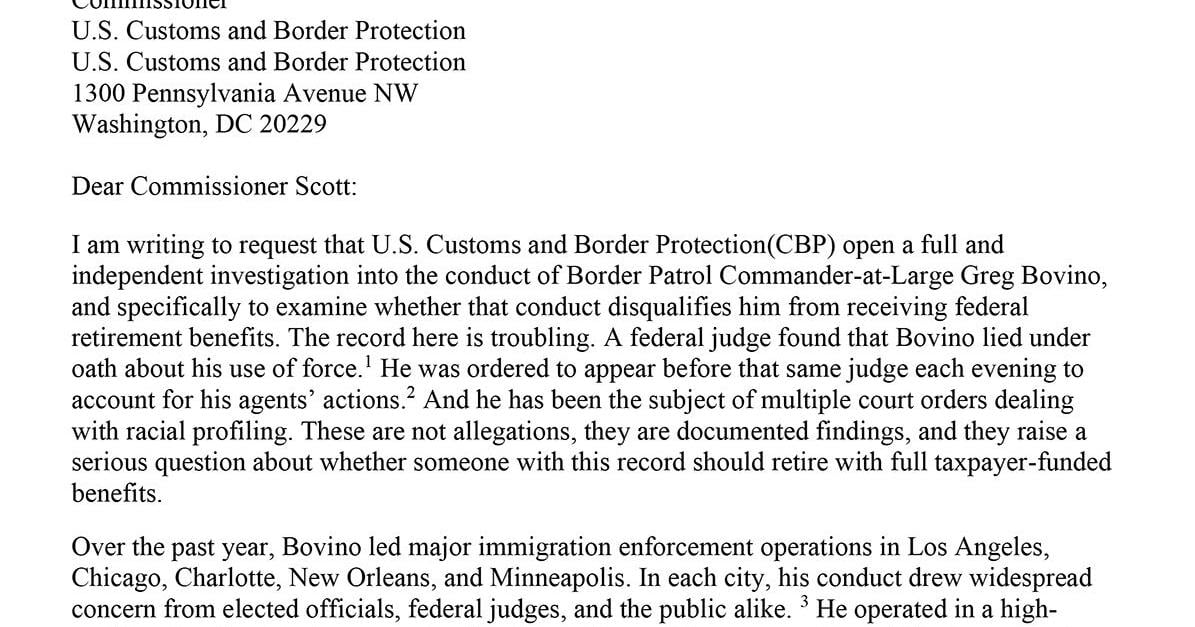 Lawmaker demands investigation into Border Patrol Commander’s ...