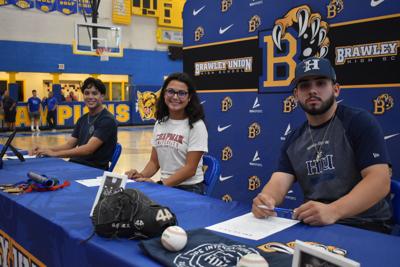 Brawley's sports season ends with three more college signings