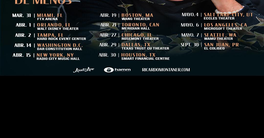 Anuncia Ricardo Montaner gira por Estados Unidos Adelante Valle