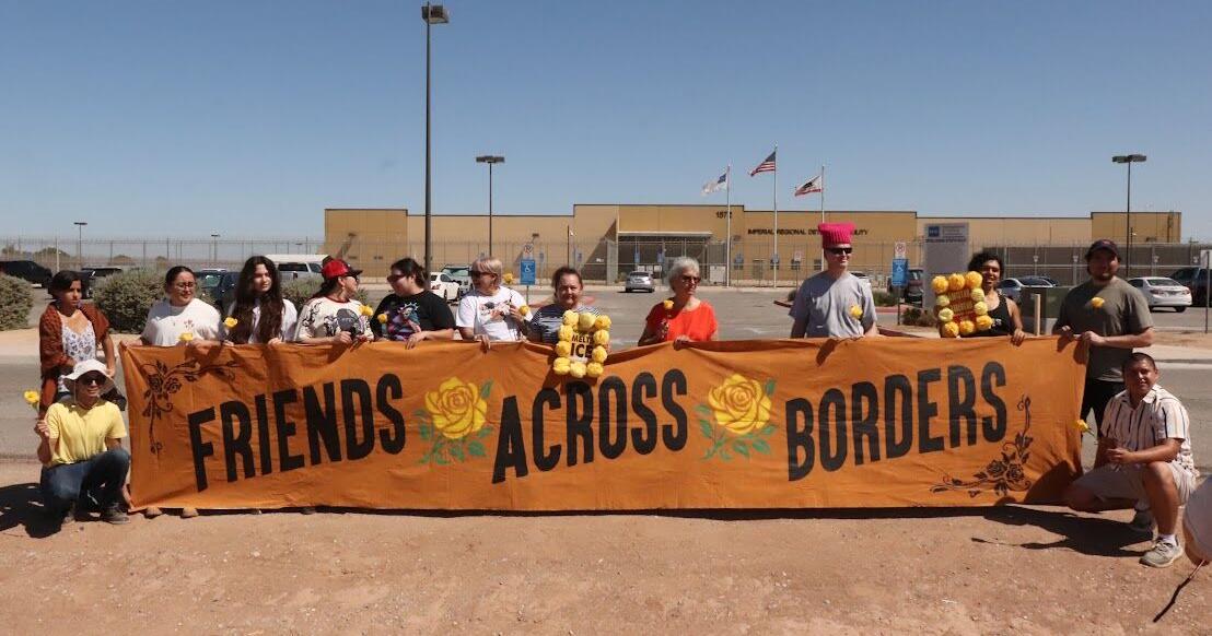 Activists meet outside detention facility in Calexico