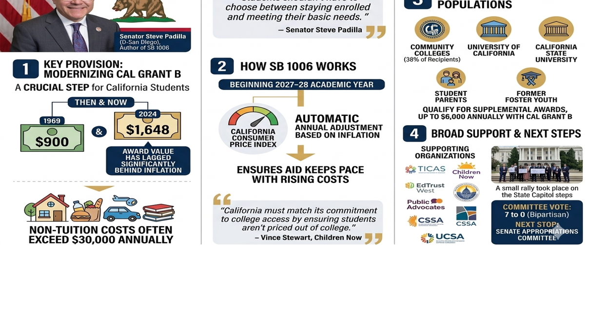 California lawmakers move to modernize Cal Grant Aid as living costs soar