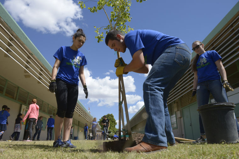 Central Union High School’s Green Team plants trees at Hedrick