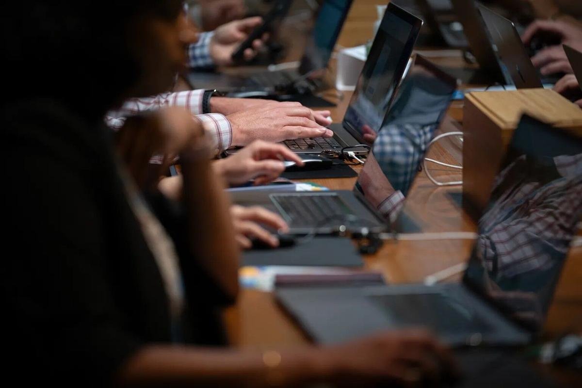 Workers at Dreamforce Conference