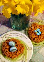 Butterscotch nests with personalized eggs are delightful Easter treats