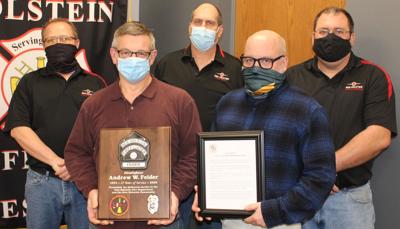 Andy Feider honored by New Holstein Fire Department, City of New Holstein