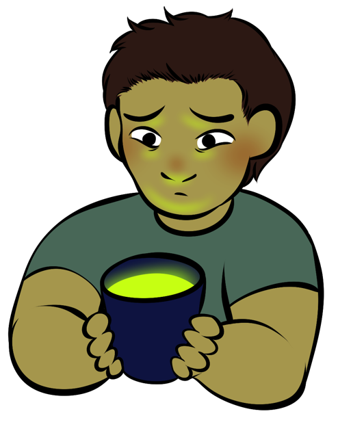 Illustration Of A Person Drinking Contaminated Water