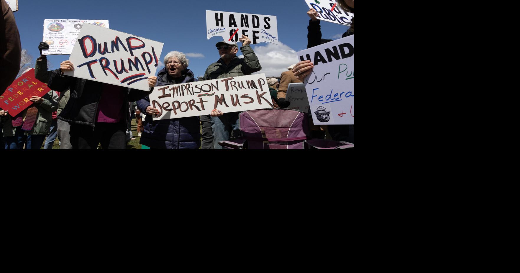 Nationwide “Hands Off!” rally protests against Trump, Musk | News ...