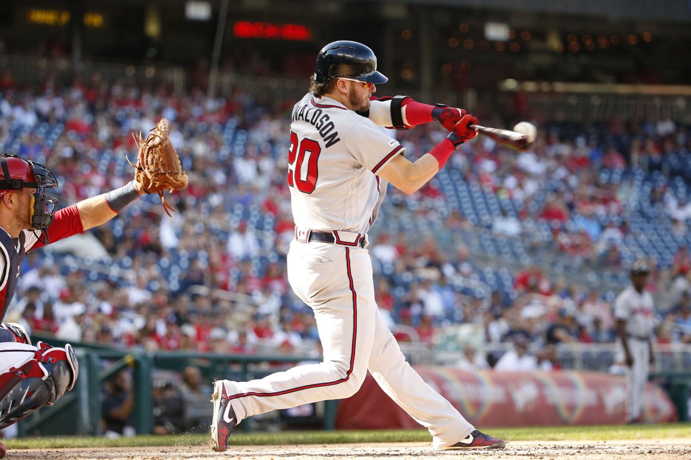 Josh Donaldson of the Atlanta Braves in action against the New