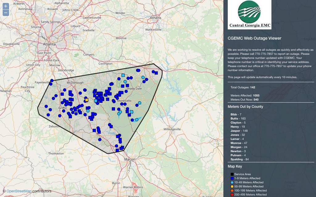 rayle emc power outage map