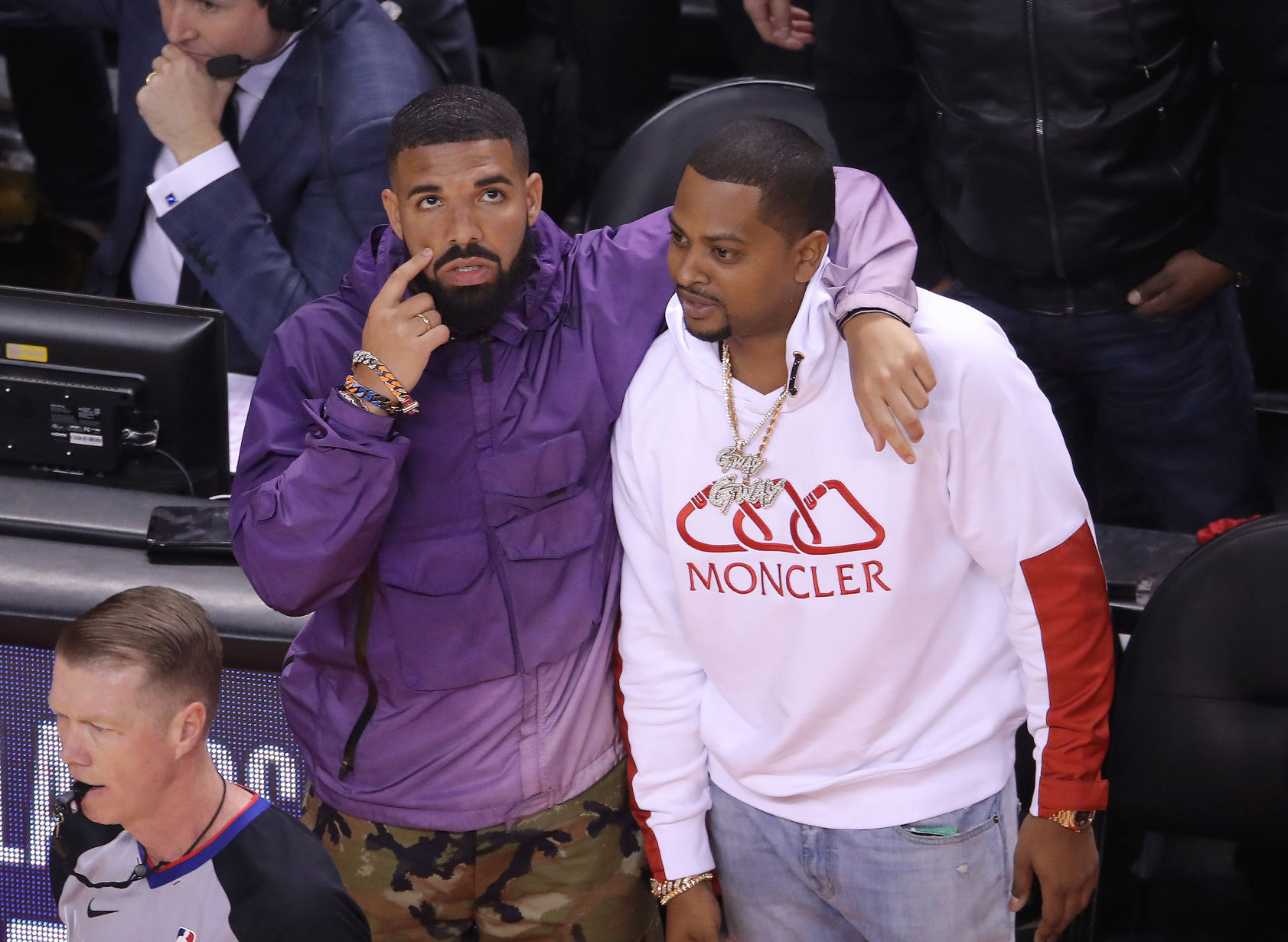 Drake purple jacket store raptors game