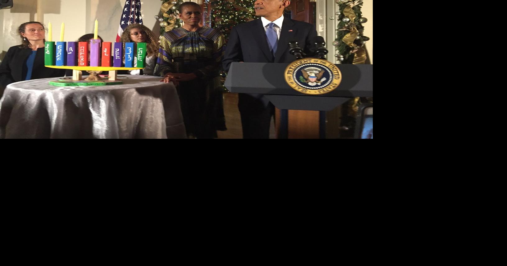 At White House Hanukkah party, Obama emphasizes freedom and food