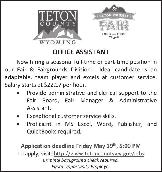 OFFICE ASSISTANT Now hiring a seasonal full-time or part-time position | Full  Time 