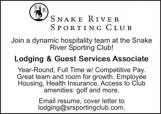 Join a dynamic hospitality team at the Snake River Sporting