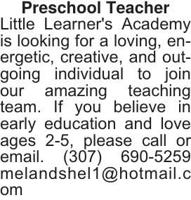 Little Learner's Academy is looking for a loving, energetic, creative,