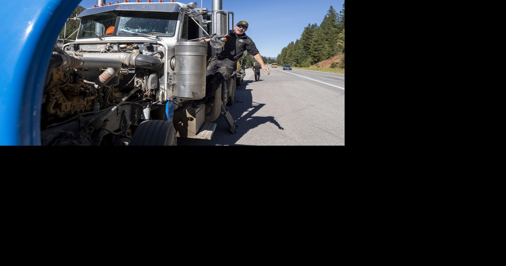 Troopers check trucks before Teton Pass climb
