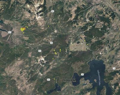 Yellowstone quake map