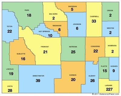 Wyoming's active COVID-19 cases on July 19, 2021