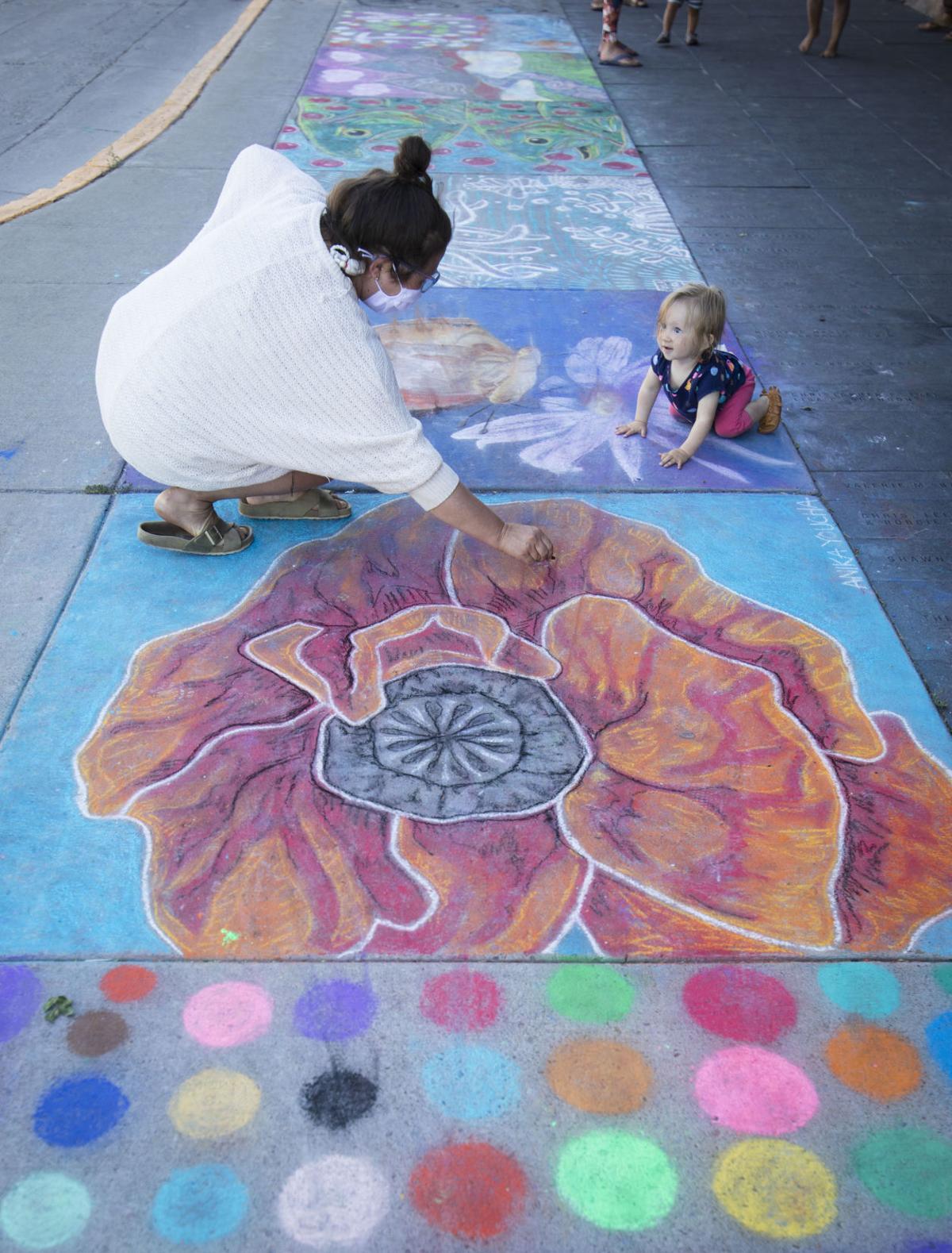 Local artists chalk it up outside Center for the Arts