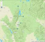 Map of Gabby and Brian's pinned campsites in the Jackson Hole area