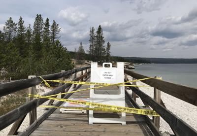 The boardwalk to Abyss Pool, West Thumb Geyser Basin