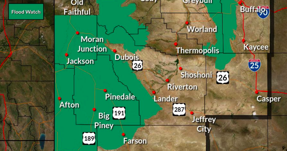 Flood watch issued for the Jackson Hole area Friday through the weekend ...