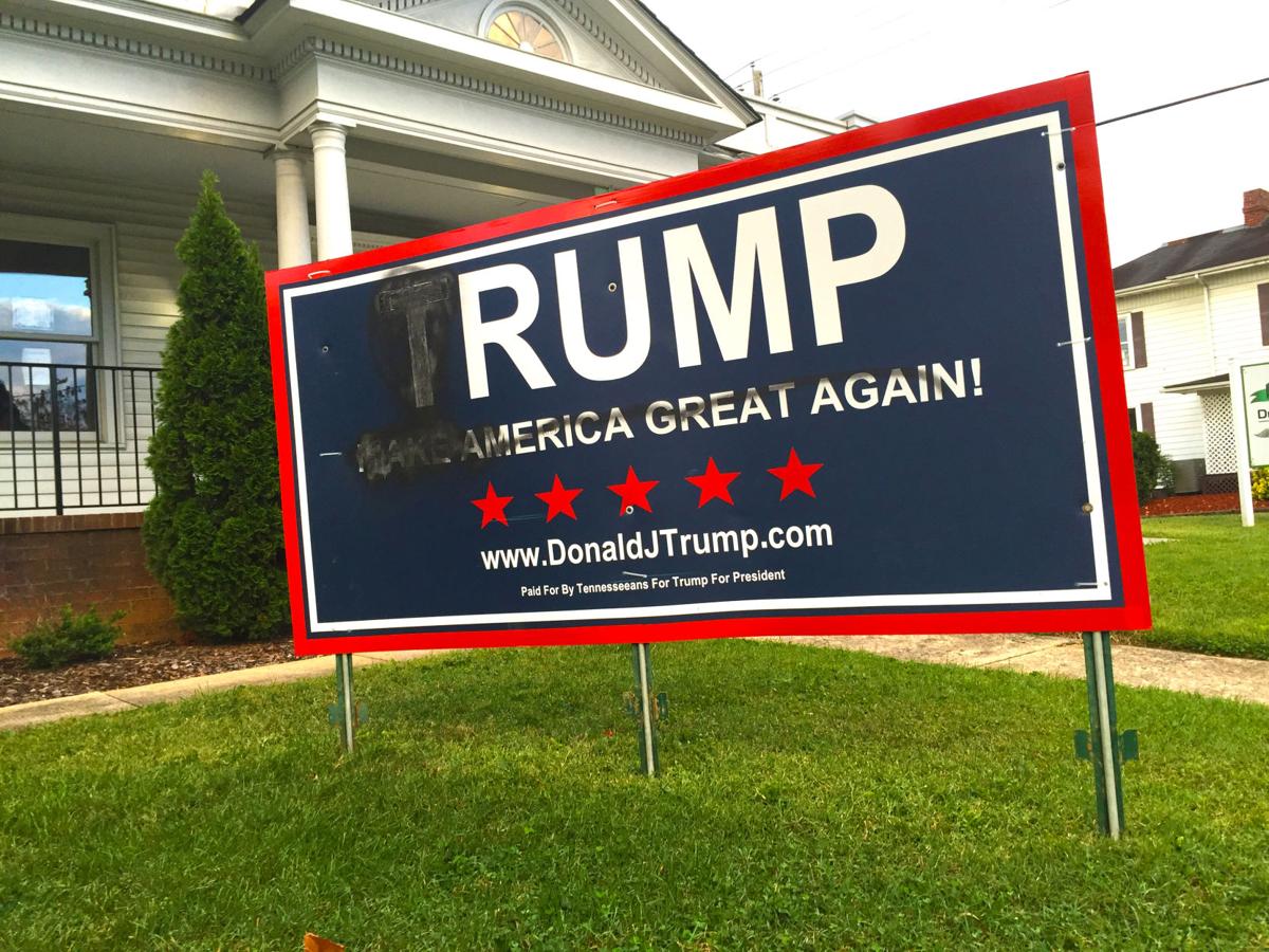 Political Sign Vandals Johnson City Police Say Its Not A Big Issue Local News Johnsoncitypress Com