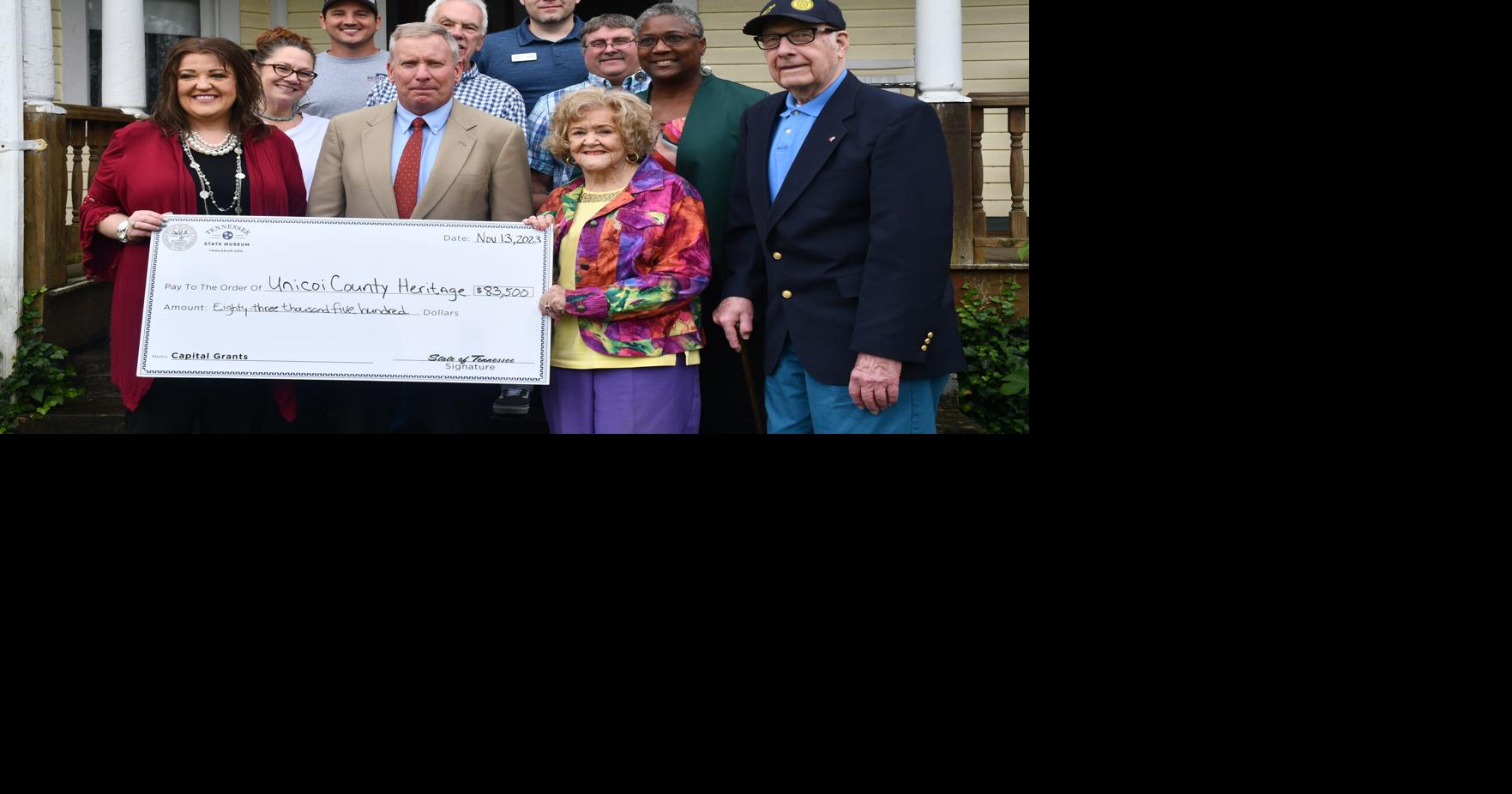 Unicoi County Heritage Museum presented with grant check for renovations