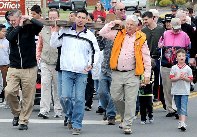 As Easter nears, Erwin, Unicoi residents walk mile in Jesus' shoes