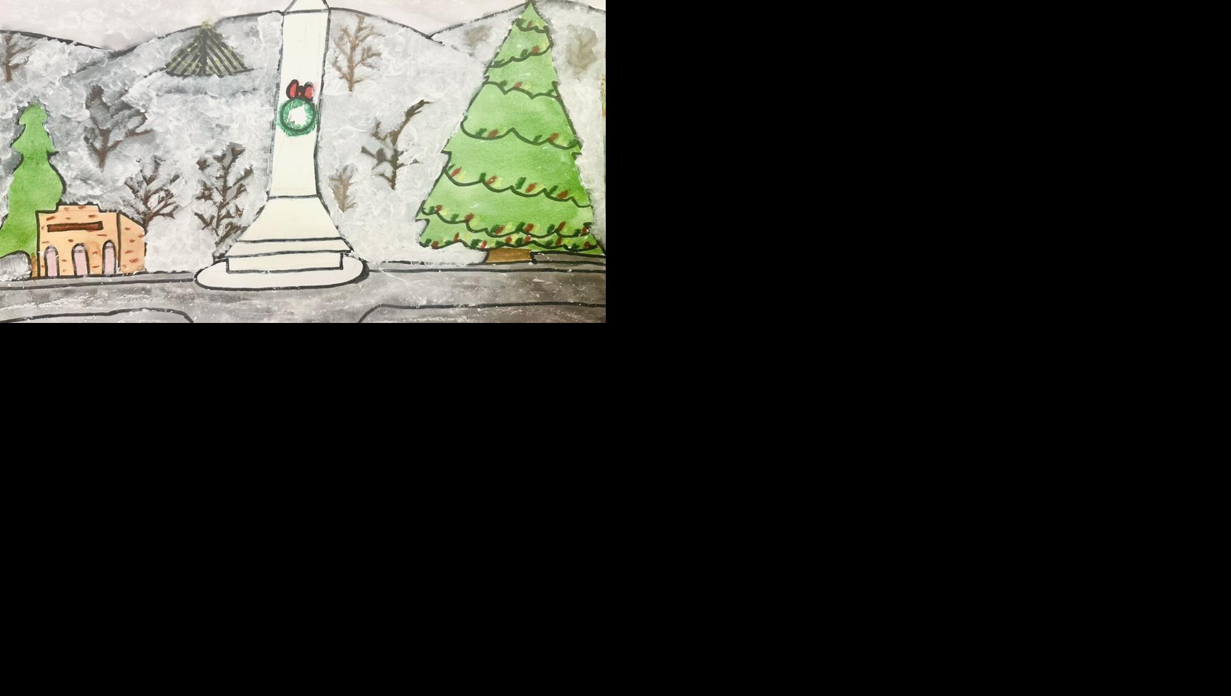 The Elizabethton City School System Christmas card illustration was