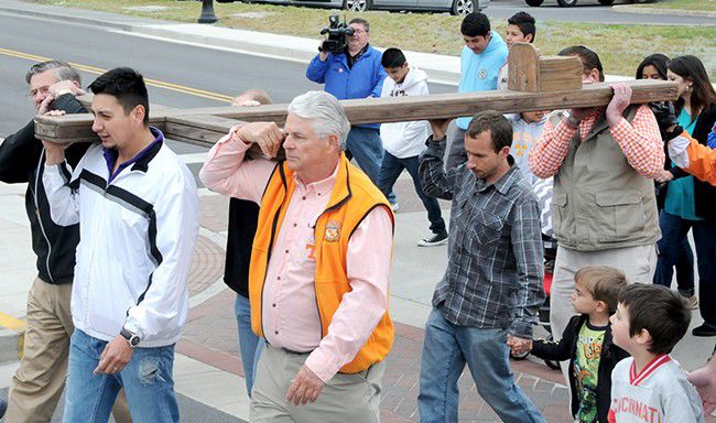 As Easter nears, Erwin, Unicoi residents walk mile in Jesus' shoes