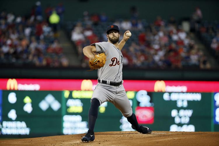 Daniel Norris of the Detroit Tigers looks on during Spring Training